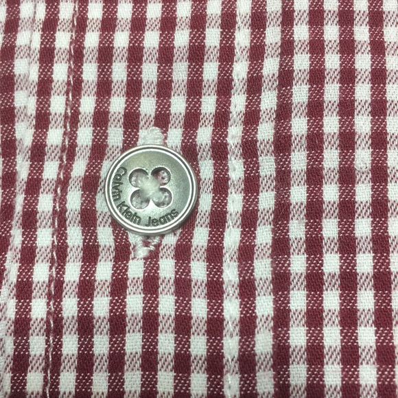 12m (4/$20) Maroon Check Shirt by Calvin Klein - Picture 7 of 15